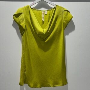 Lime Green Drape Neck Women's Top